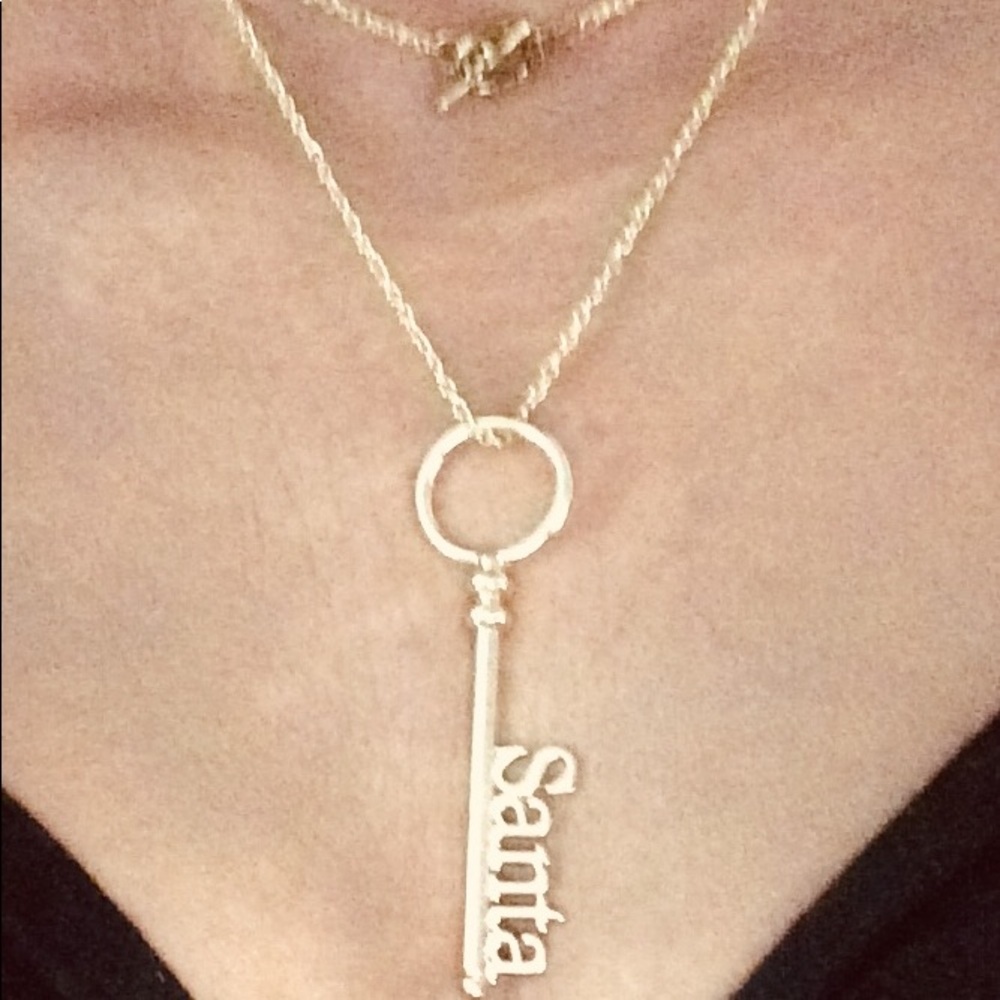 Gold Santa Key Charm Necklace.